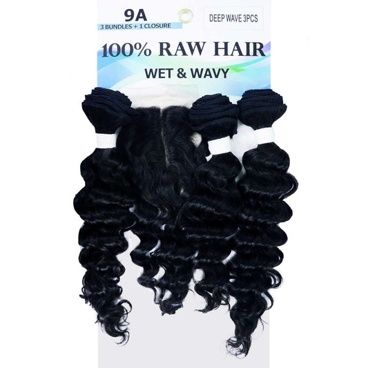 Raw Hair - Unprocessed Human Hair Wet  Wavy 3Pcs Deep Wave